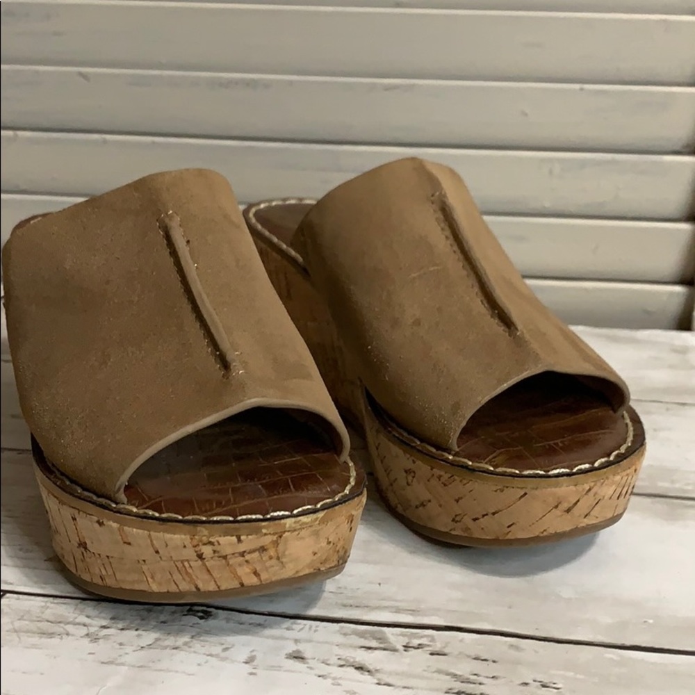 Sam Edelman Cork Wedge Tan Leather Upper size 6